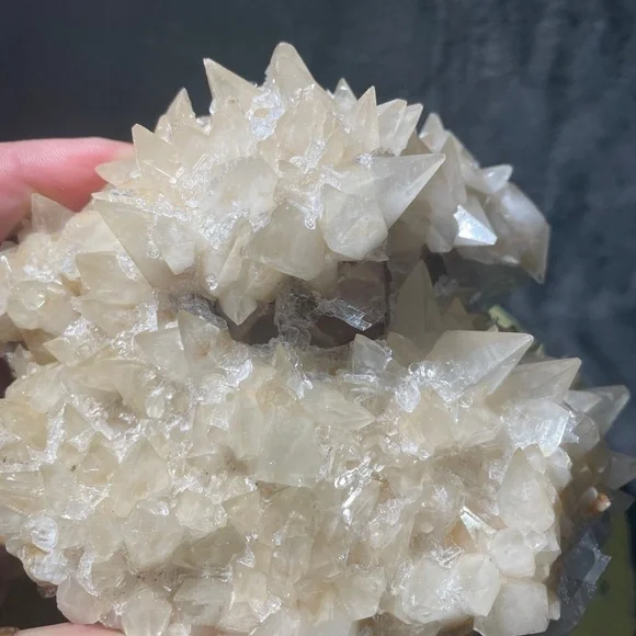 Raw crystal- large yellow tooth calcite FLUORITE W- purple UV 5”x5”x 3” - Picture 5 of 10